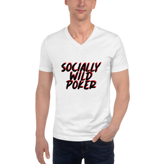 SociallyWild Poker Short Sleeve V-Neck T-Shirt