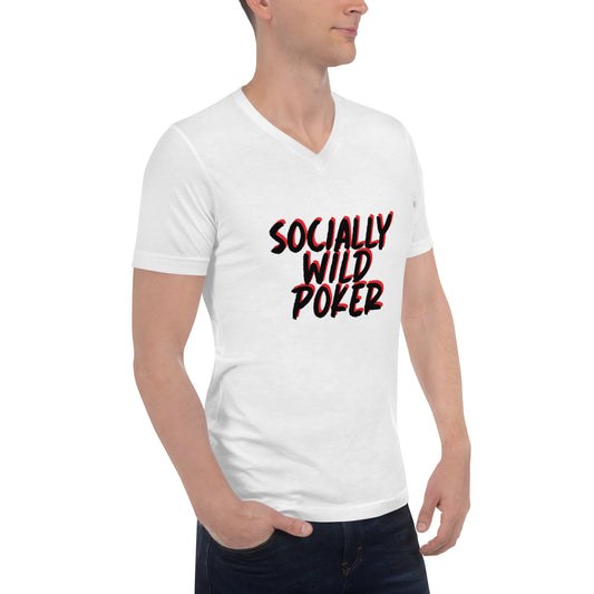 SociallyWild Poker Short Sleeve V-Neck T-Shirt